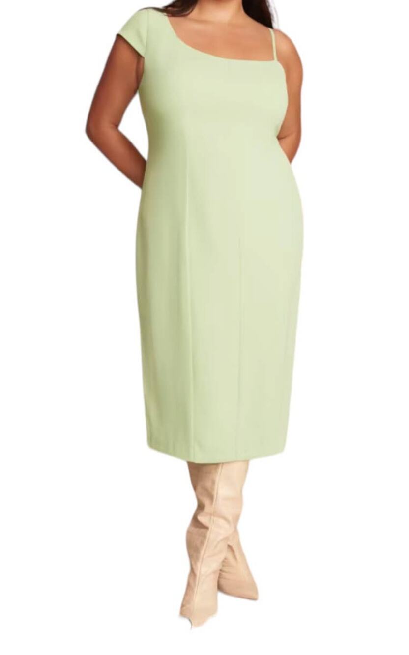 11 Honore dress Solange one shoulder midi light green size 12